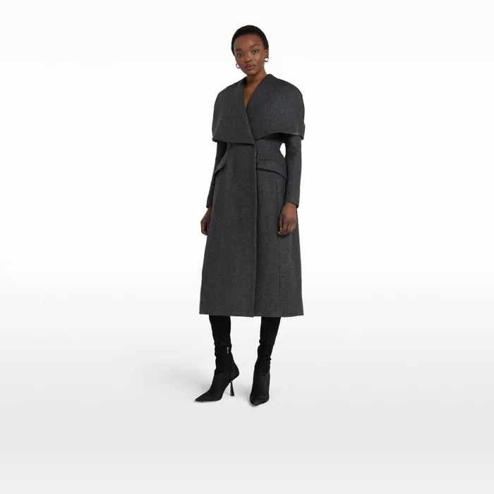 Safiyaa Hannah Speckled Grey Coat Women Jackets and Coats