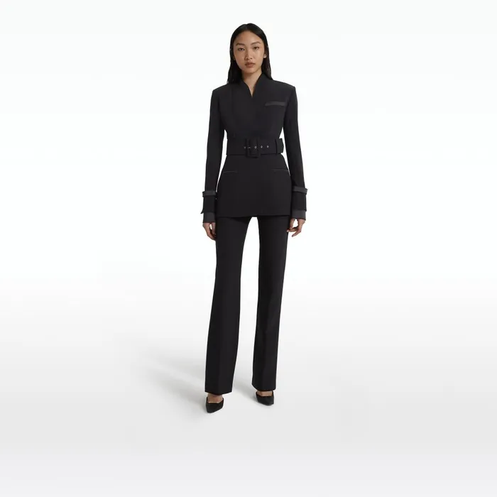 Safiyaa Heather Black Jacket Women Jackets and Coats