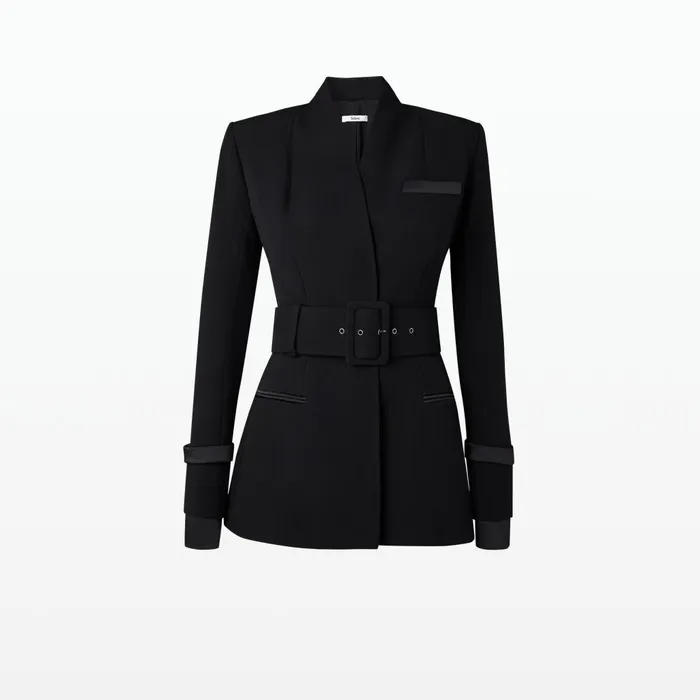 Safiyaa Heather Black Jacket Women Jackets and Coats