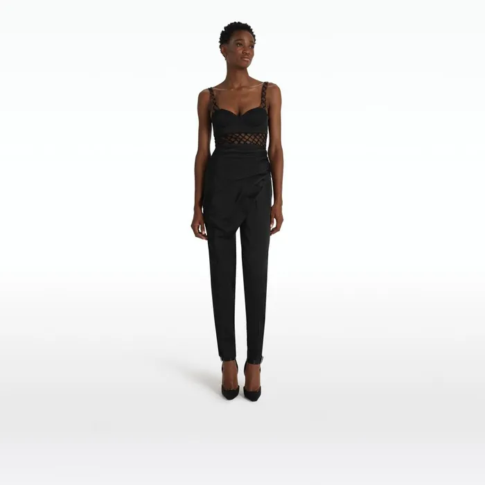 Safiyaa Honee Black Bodysuit Women Tops