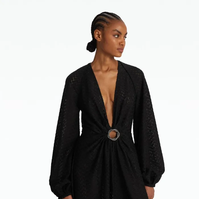 Safiyaa Jacquis Black Long Dress Women Swimwear