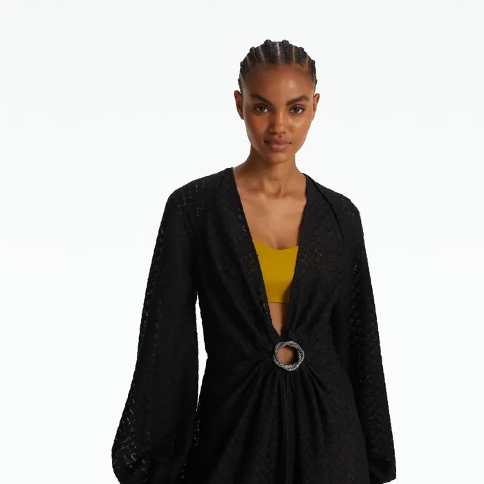 Safiyaa Jacquis Black Long Dress Women Swimwear