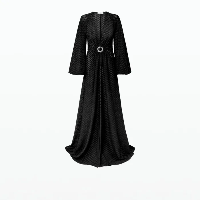 Safiyaa Jacquis Black Long Dress Women Swimwear