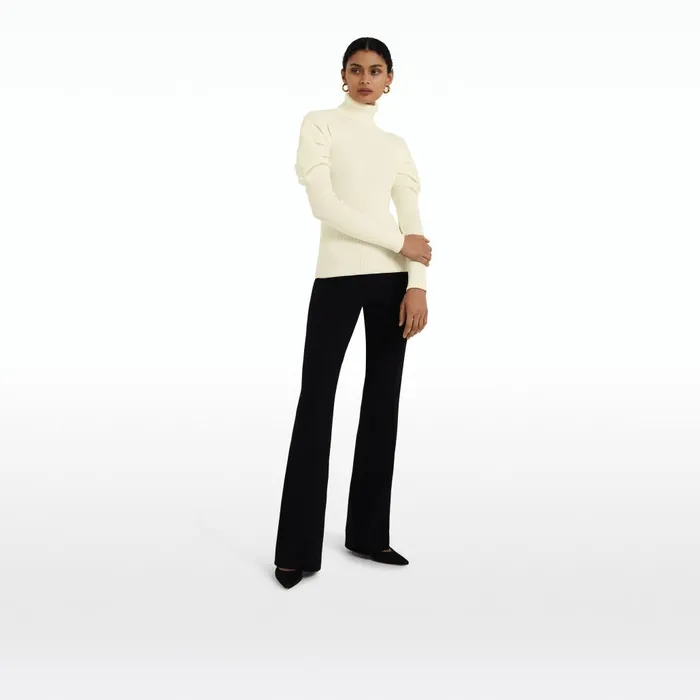 Safiyaa Karine Ivory Knit Top Women Tops