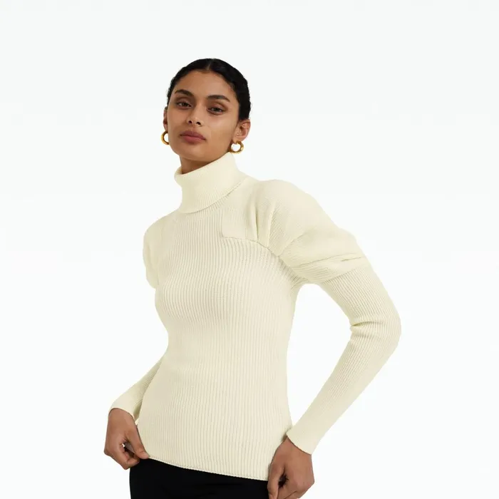 Safiyaa Karine Ivory Knit Top Women Tops