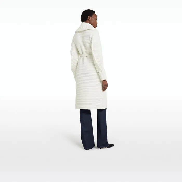 Safiyaa Kez Ivory Knit Coat Women Knitwear