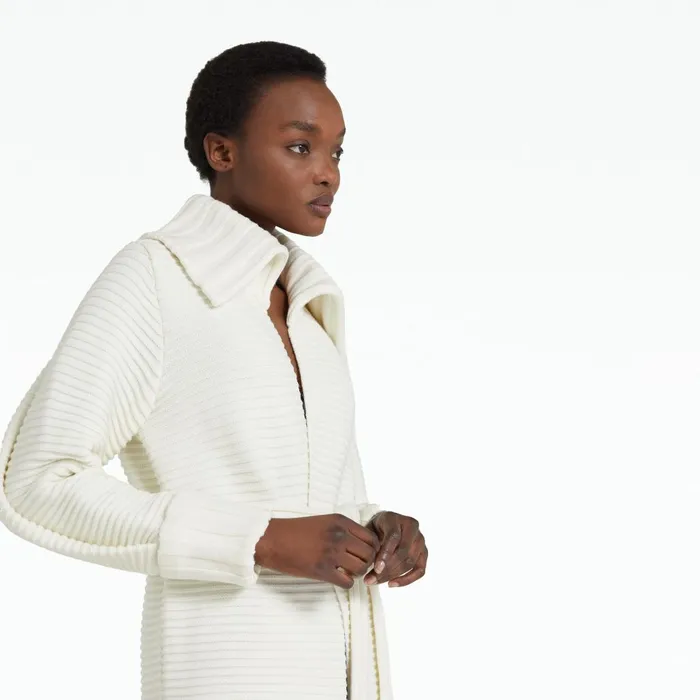 Safiyaa Kez Ivory Knit Coat Women Knitwear