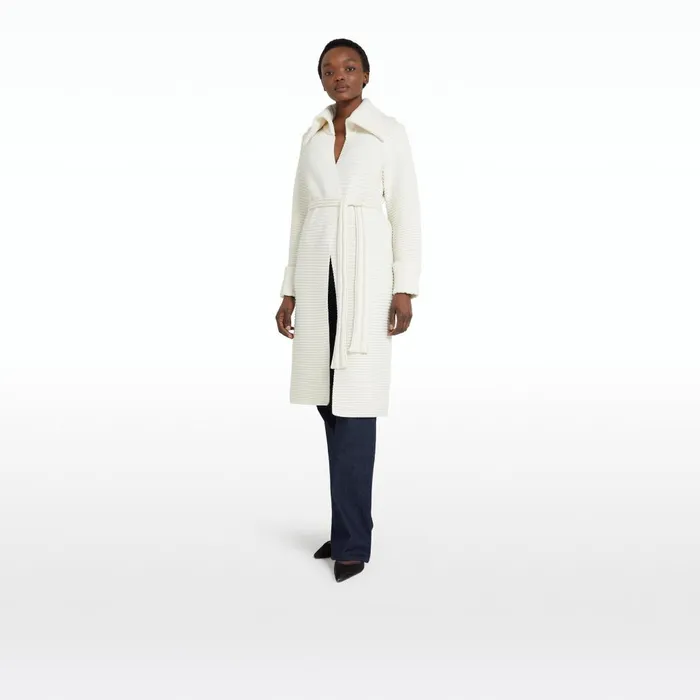 Safiyaa Kez Ivory Knit Coat Women Knitwear