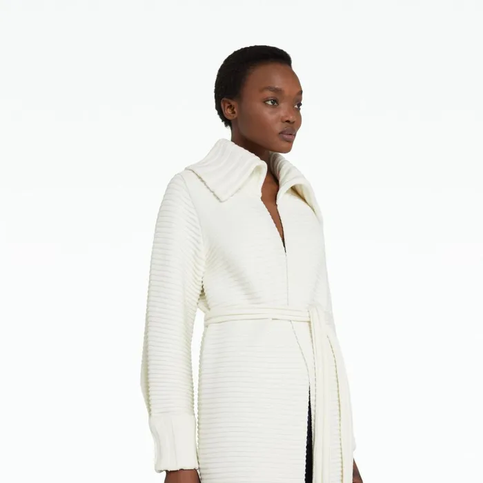 Safiyaa Kez Ivory Knit Coat Women Knitwear