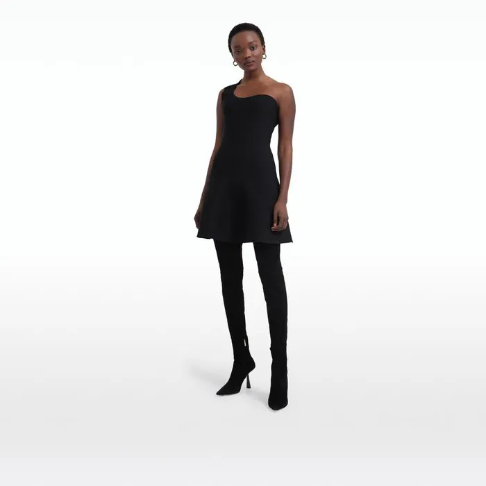 Safiyaa Klem Black Short Knit Dress Women Dresses