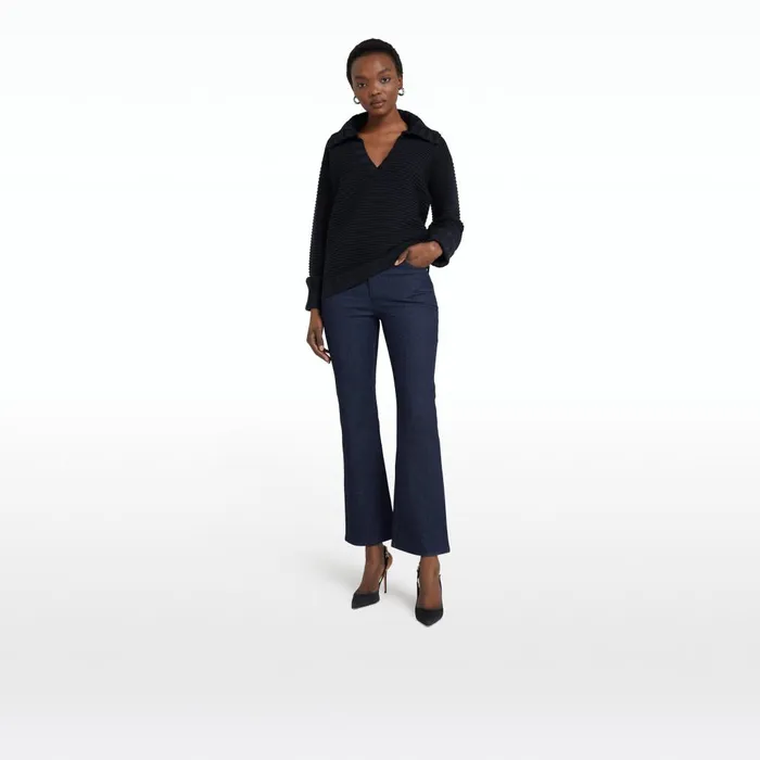 Safiyaa Kratos Navy Knit Top Women Knitwear