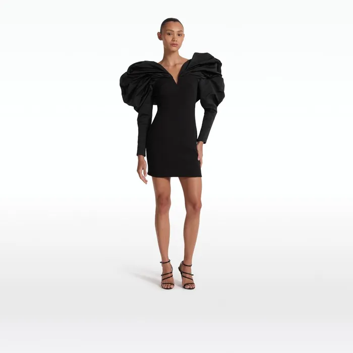 Safiyaa Lenna Black Short Dress Women Dresses