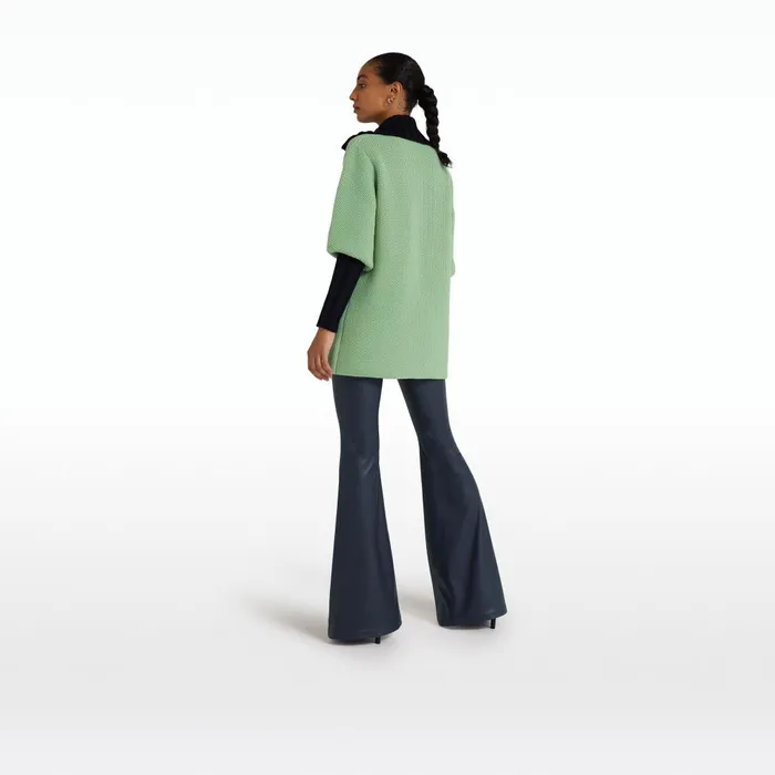 Safiyaa Leonie Sage and Navy Knit Women Tops