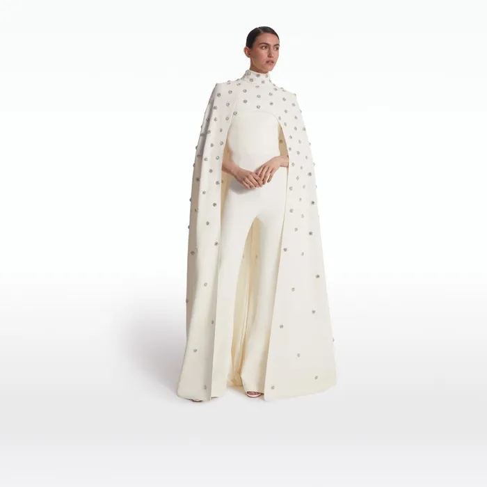 Safiyaa Manore Ivory Harness With Myrine Jumpsuit Women Jumpsuits
