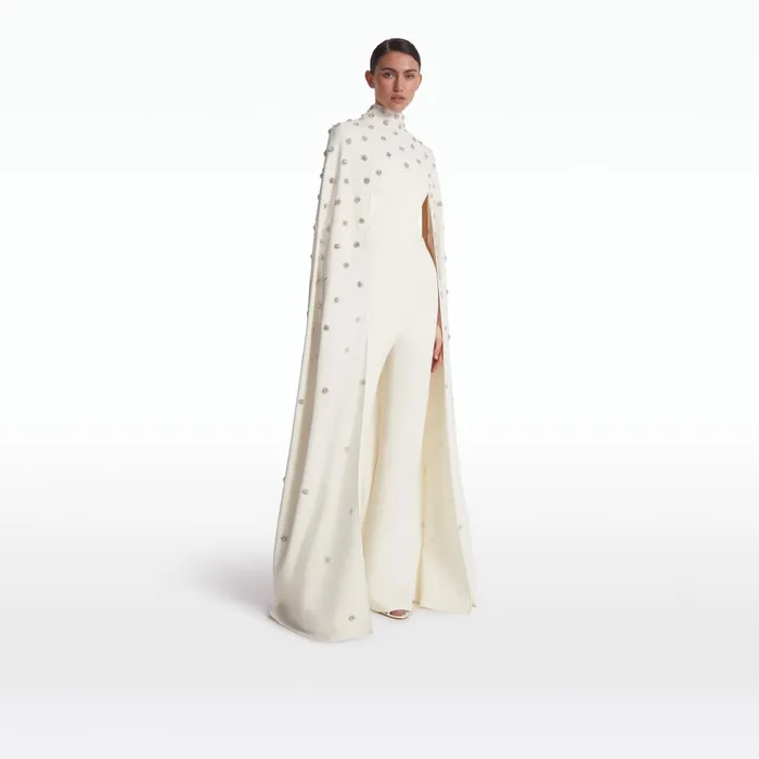 Safiyaa Manore Ivory Harness With Myrine Jumpsuit Women Jumpsuits