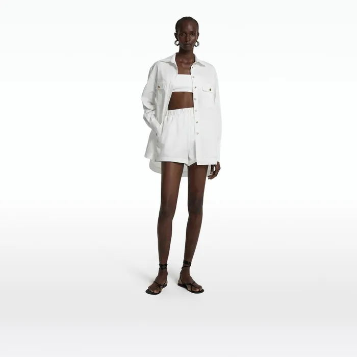 Safiyaa Oliver Ivory Shorts Women Trousers