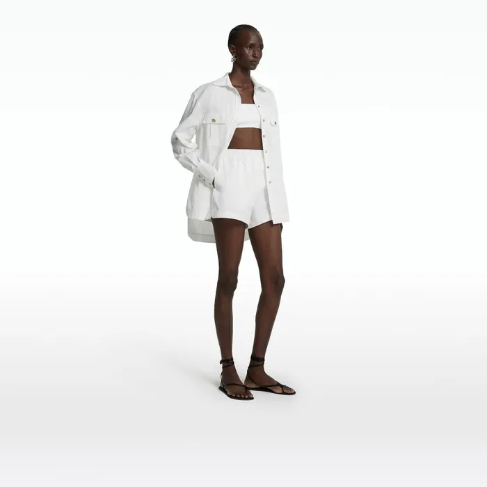 Safiyaa Oliver Ivory Shorts Women Trousers