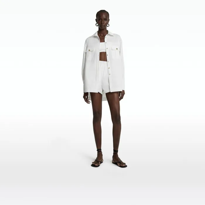 Safiyaa Oliver Ivory Shorts Women Trousers