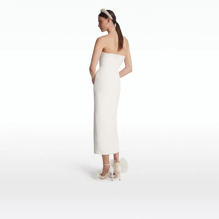 Safiyaa Peggie Ivory Midi Dress Women Dresses