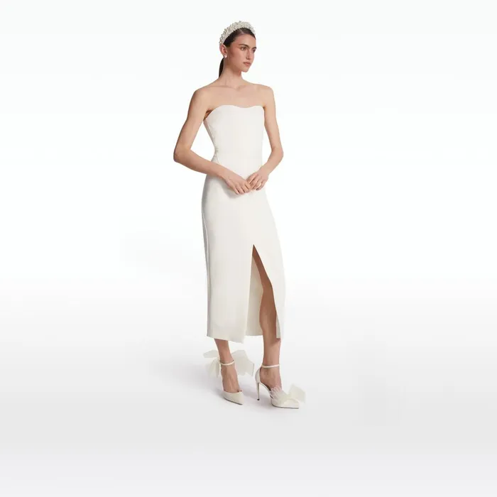Safiyaa Peggie Ivory Midi Dress Women Dresses