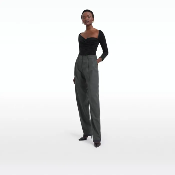 Safiyaa Penelope Grey Melange Trousers Women Trousers