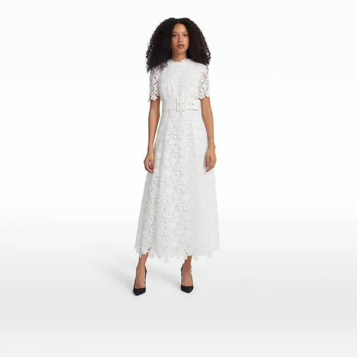 Safiyaa Rolie Ivory Midi Dress Women Dresses