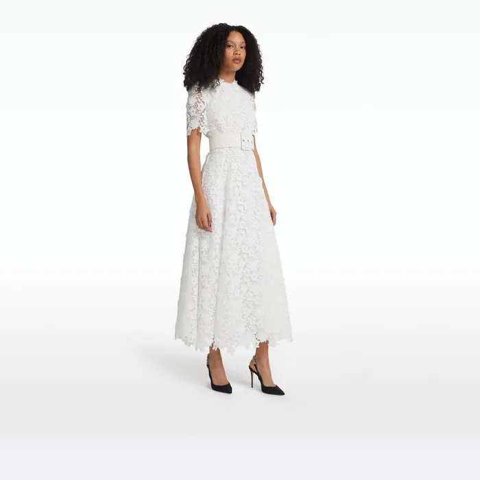 Safiyaa Rolie Ivory Midi Dress Women Dresses