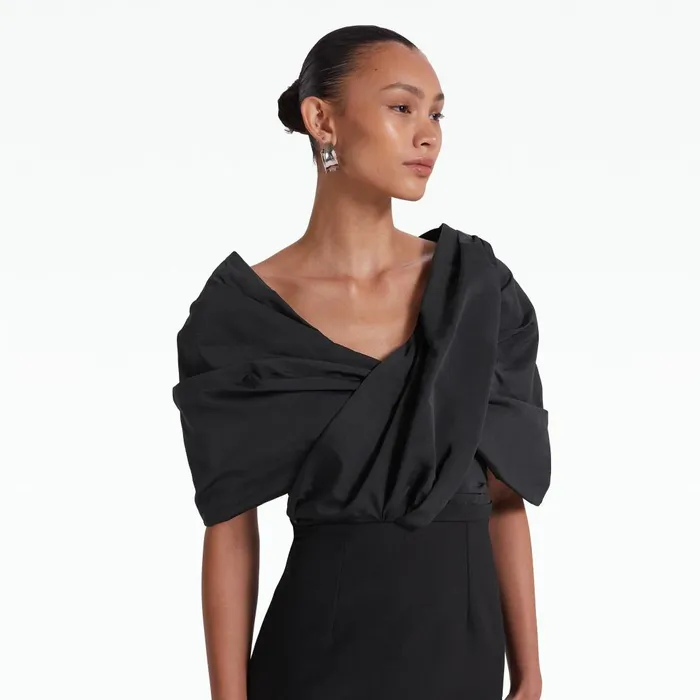 Safiyaa Roma Black Midi Dress Women Dresses