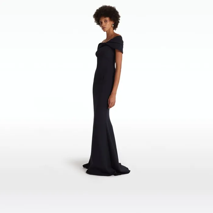 Safiyaa Rossa Midnight Navy Long Dress Women Dresses