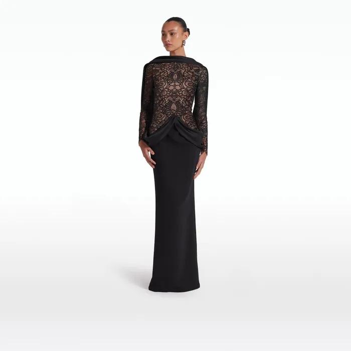 Safiyaa Serryna Black Long Dress Women Dresses