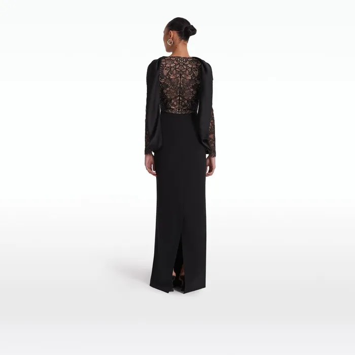 Safiyaa Serryna Black Long Dress Women Dresses