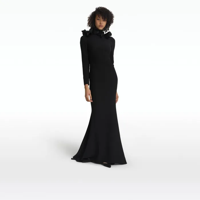 Safiyaa Tacita Black Long Dress Women Dresses