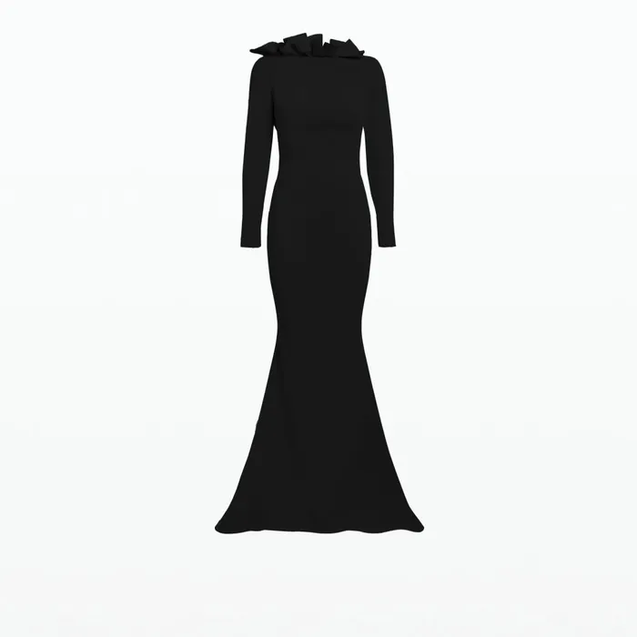 Safiyaa Tacita Black Long Dress Women Dresses