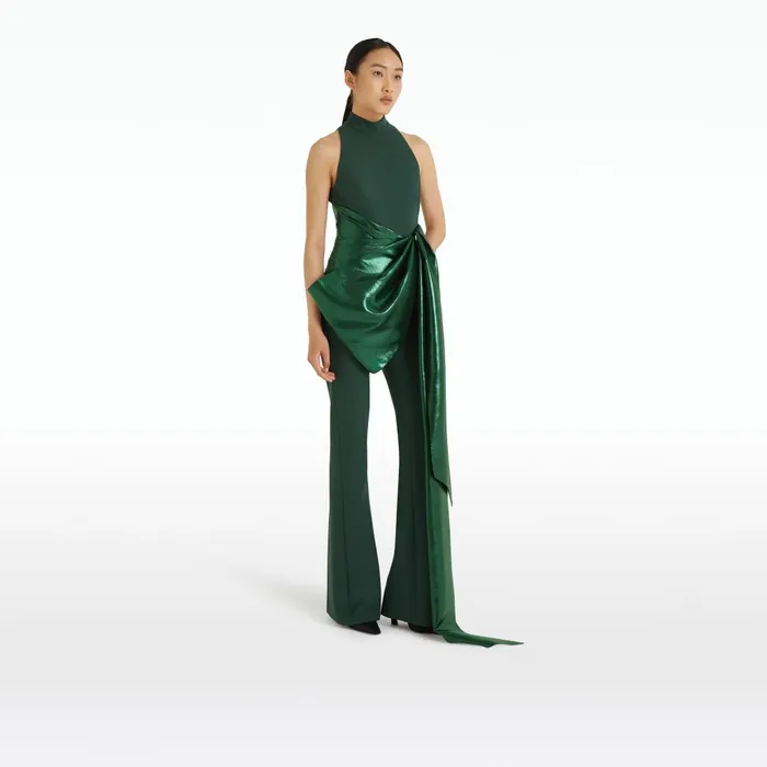Safiyaa Veda Darkest Spruce Jumpsuit Women Jumpsuits