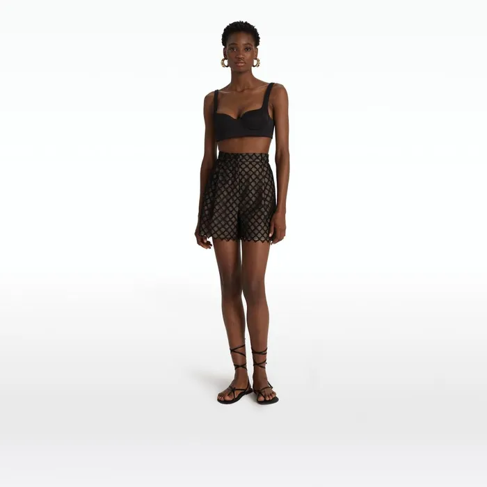 Safiyaa Wang Black Shorts Women Trousers