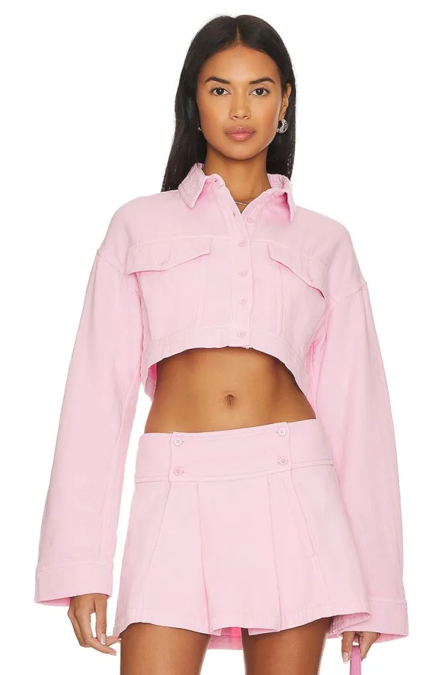 Sean Cropped Jacket Candy Pink Women Lovers and Friends Jackets and Coats