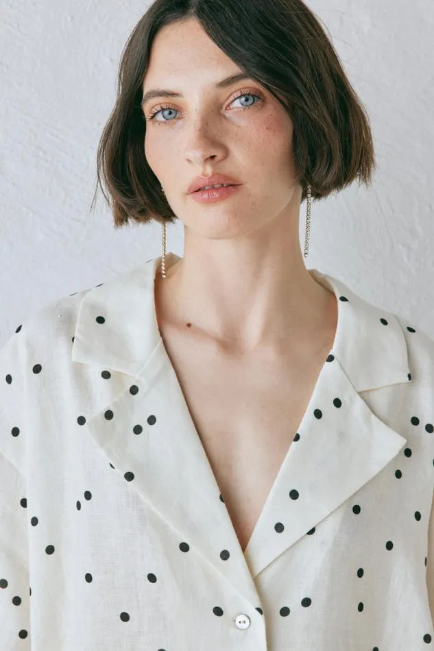 Sets Women VRG GRL Anke Linen Shirt Dot Sets Women VRG GRL Anke Linen Shirt Dot