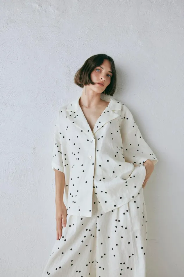 Sets Women VRG GRL Anke Linen Shirt Dot Sets Women VRG GRL Anke Linen Shirt Dot