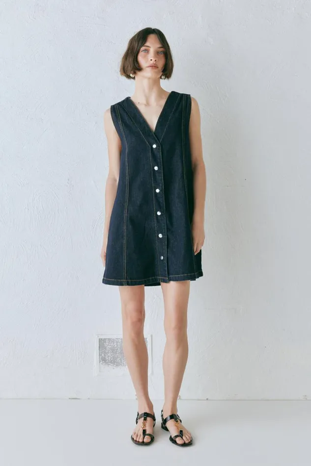Sets Women VRG GRL Aston Denim Mini Dress Indigo