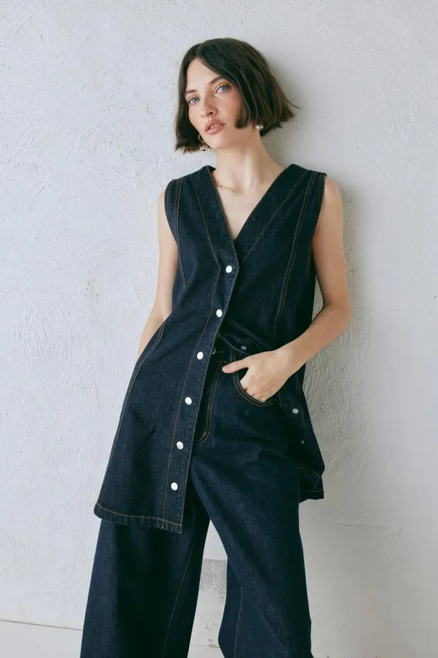 Sets Women VRG GRL Aston Denim Mini Dress Indigo Sets Women VRG GRL Aston Denim Mini Dress Indigo