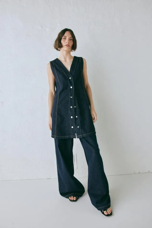 Sets Women VRG GRL Aston Denim Mini Dress Indigo Sets Women VRG GRL Aston Denim Mini Dress Indigo