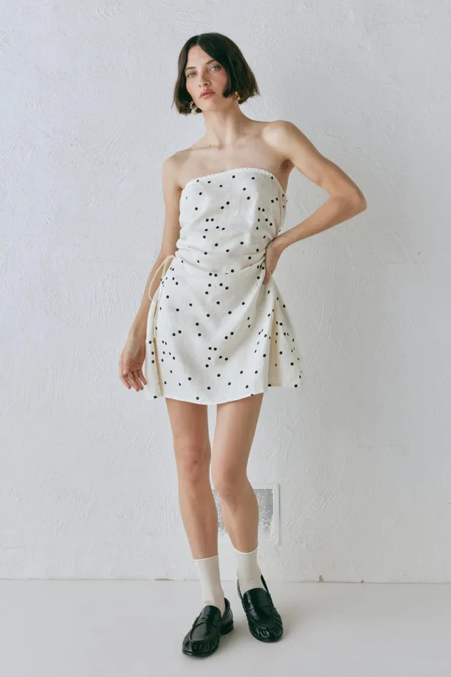 Sets Women VRG GRL Gaia Linen Mini Dress Dot