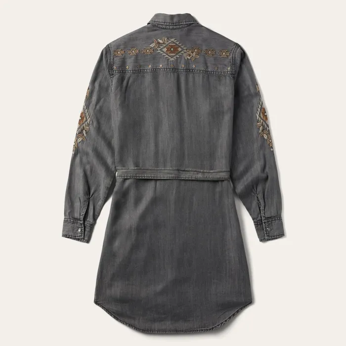 Shirt Dresses Women Stetson Embroidered Snap Front Shirt Dress Black