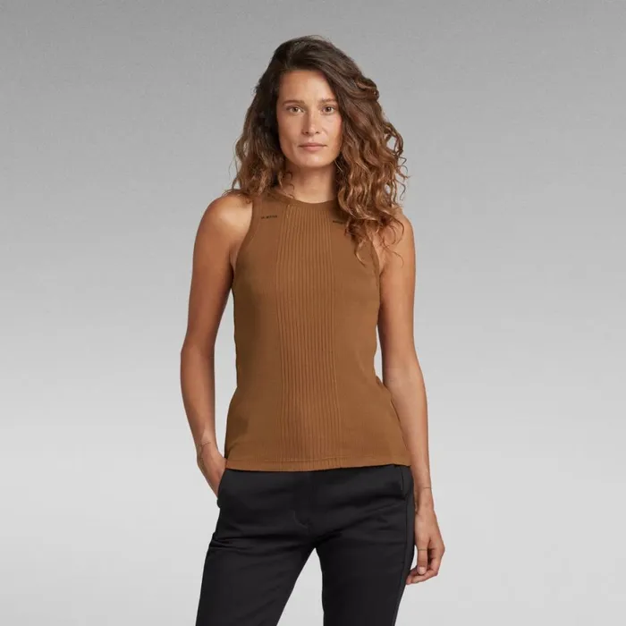 Shirts and Blouses Women GStar RAW Engineered Rib Tank Top Raw Hide