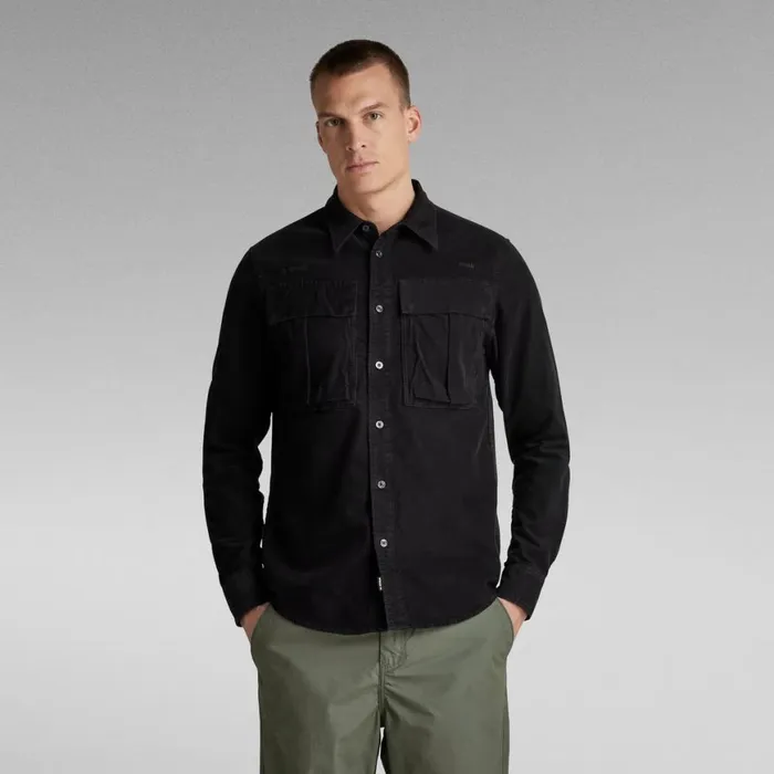 Shirts and Blouses Women GStar RAW Unisex Submarine Regular Shirt Dark Black Garment Dyed