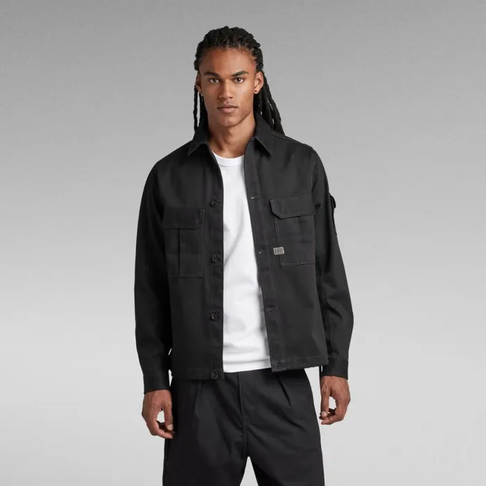 Shirts Men GStar RAW 2 Pocket Relaxed Shirt Dark Black