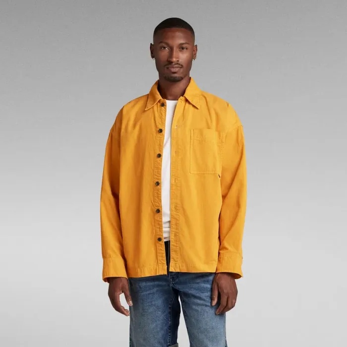 Shirts Men GStar RAW Boxy Fit Shirt Dull Yellow Gd
