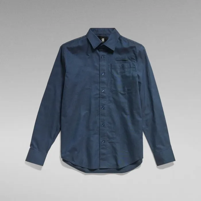 Shirts Men GStar RAW Bristum 20 Slim Shirt Rank Bluedk Black Oxford