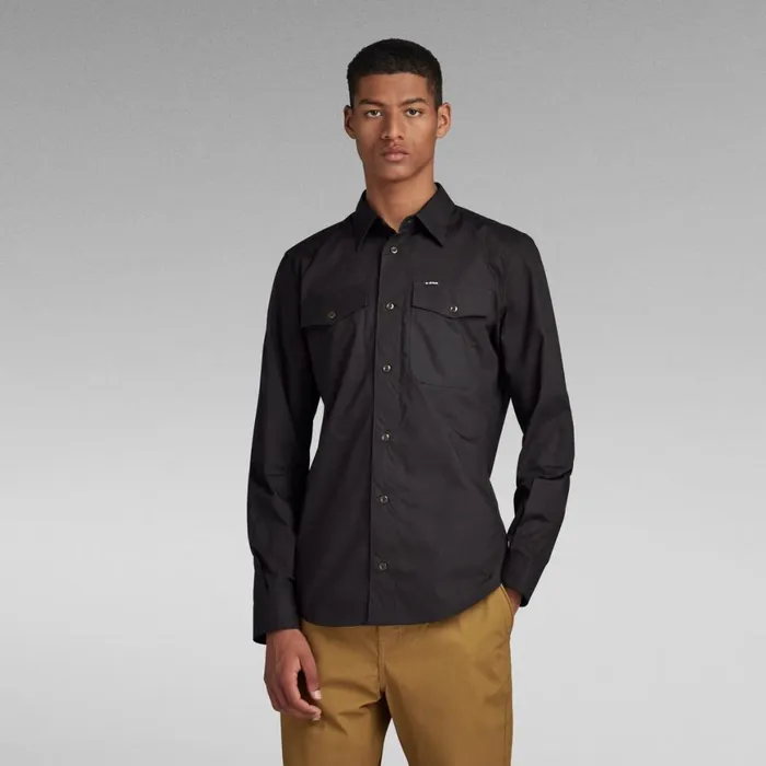 Shirts Men GStar RAW Marine Slim Shirt Dark Black