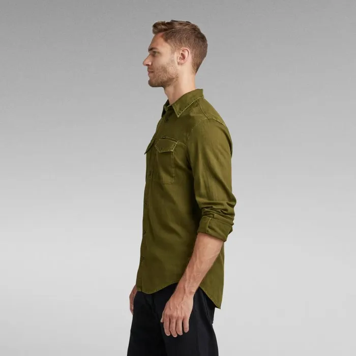 Shirts Men GStar RAW Marine Slim Shirt Shadow Olive